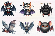 Kawaii Quirky Halloween Bat Clipart, an Illustration by CreationArt (Thumbnail 4 of 4)