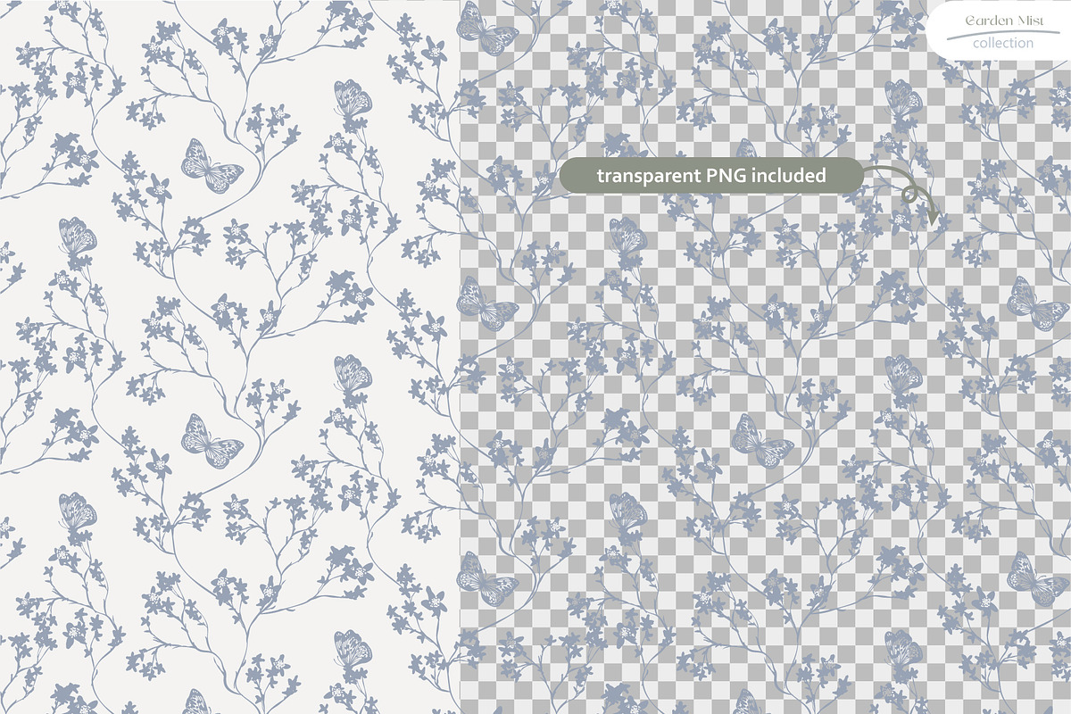 Garden Mist - Seamless Patterns, a Pattern Graphic by InaCorart (Photo 6 of 7)