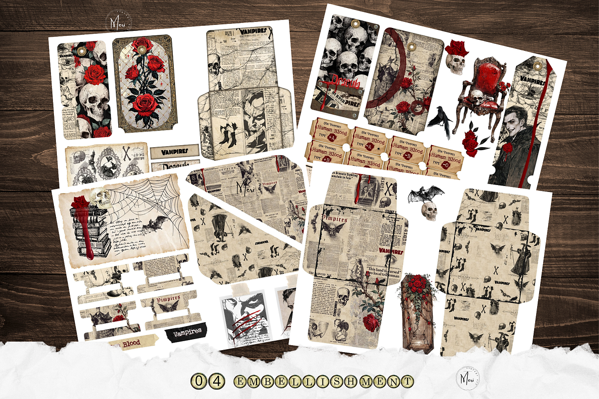 Dracula's Haunted Pages junk journal, a Decorative Illustration by meribela (Photo 5 of 6)