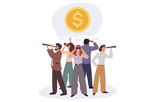 Team male and female businesspeople, a Finance Illustration by Vectorbuum