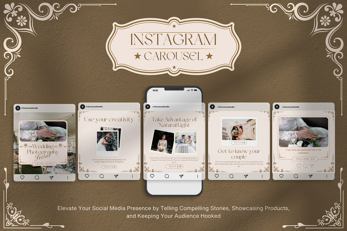 120 Gold Wedding Instagram Template, a Social Media Template by Branding Victory STD (Photo 7 of 10)