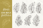 Feathers Clipart + Bonus Templates, an Object Graphic by The Pen and Brush (Thumbnail 2 of 6)