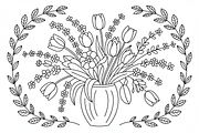 Floral  Bouquet Coloring Book, a Graphic by balal (Thumbnail 8 of 11)