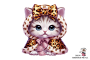Kitten with Leopard Bow PNG Bundle, a Graphic by Clipart Bloom (Thumbnail 2 of 11)