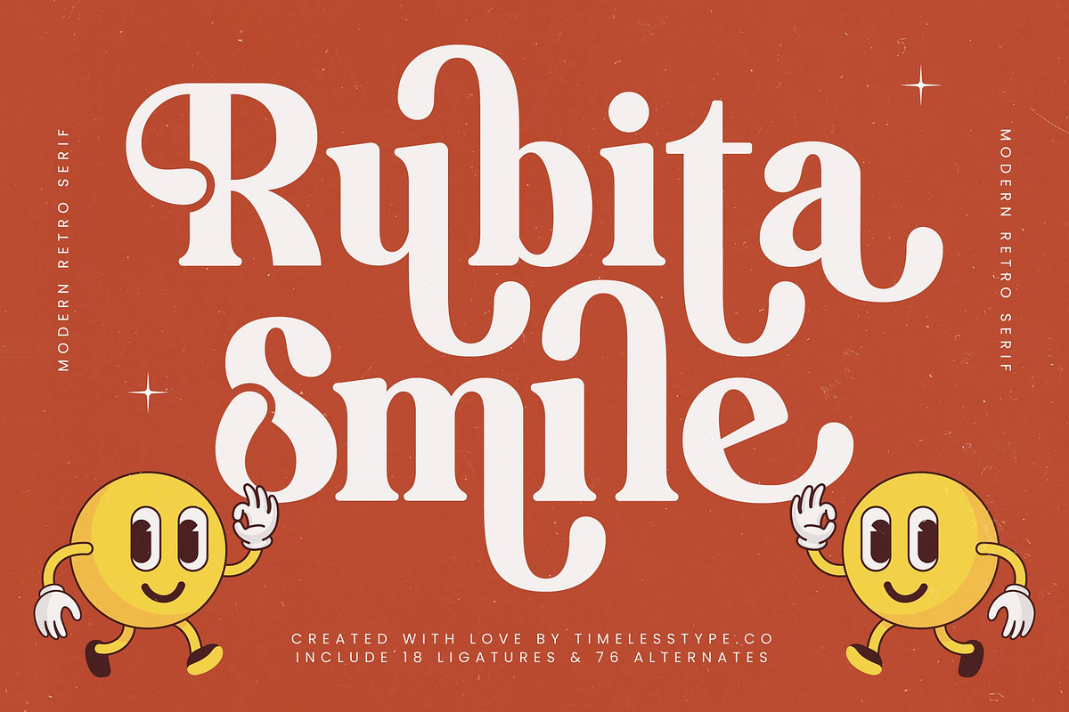 Rubita Smile Modern Retro Serif, a Serif Font by timelesstype.co (Photo 1 of 20)