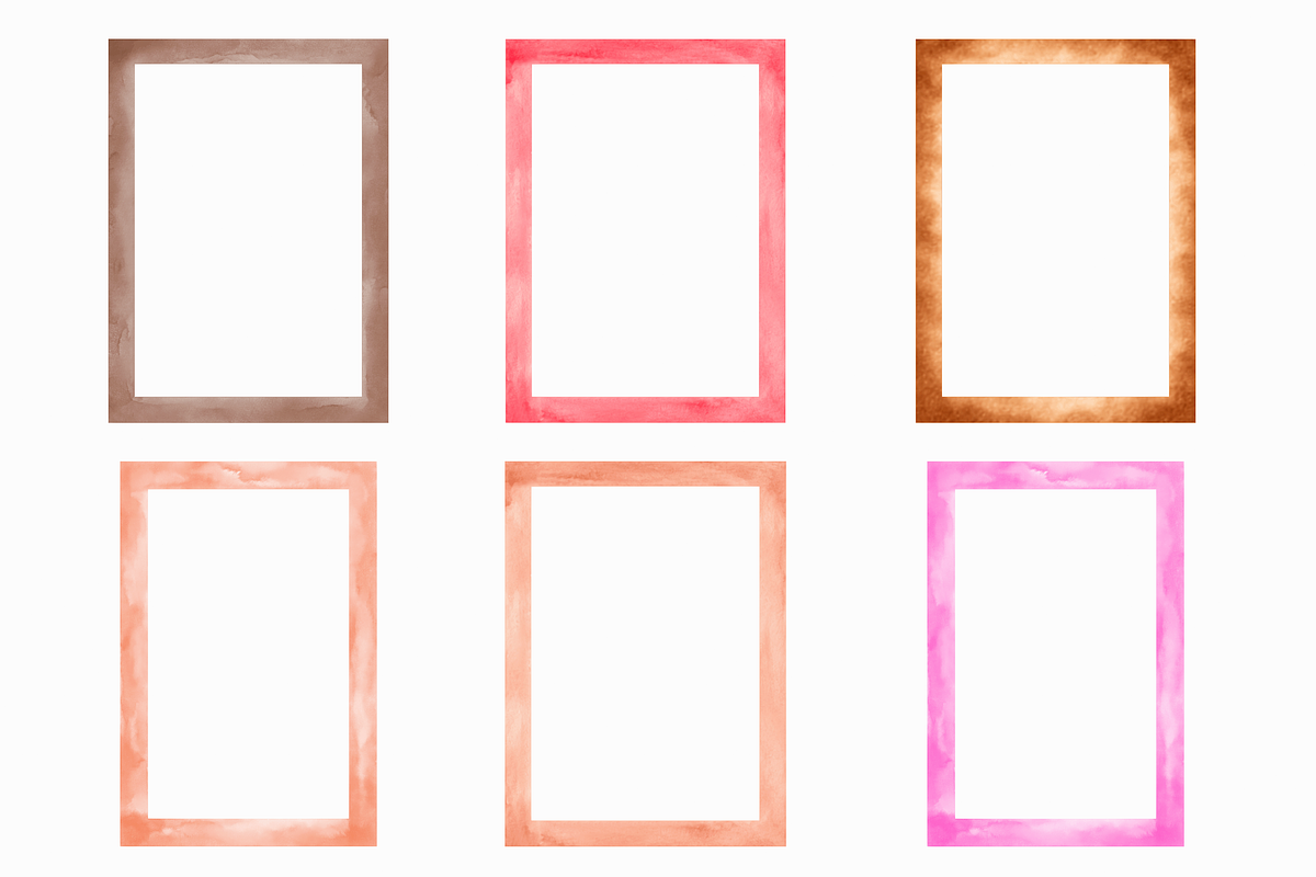 Watercolor Frame Rectangular Border, a Decorative Illustration by Kusumaillustration (Photo 8 of 13)