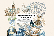 CHINOISERIE EASTER CLIPART PACK, a Seasonal Illustration by Daring Digies (Thumbnail 1 of 8)