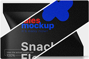 Black Snacks Flow Pack Mockup, a Packaging Mockup by Reformer Mockup (Thumbnail 3 of 5)
