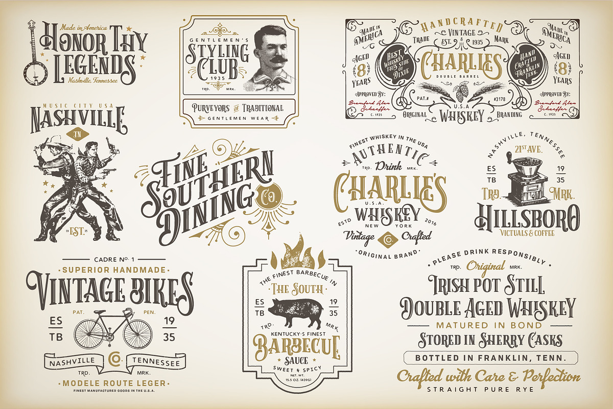 10 Vintage Victorian Badges, a Branding & Logo Template by Chad Alan Steinborn (Photo 1 of 8)