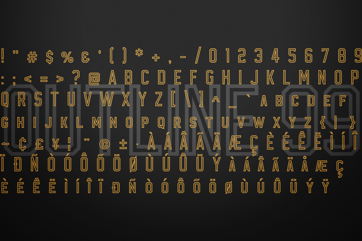 OUTLINE 99 FONT FAMILY (8 FONTS) preview 2