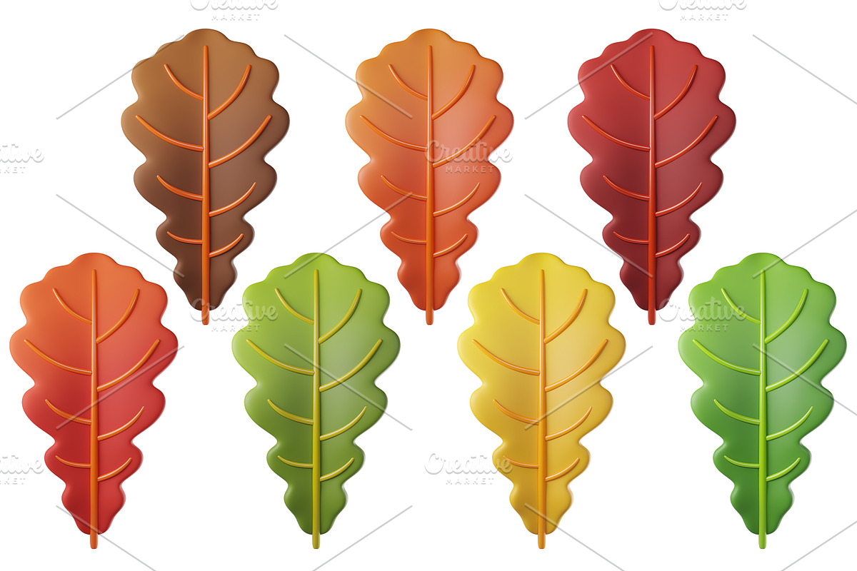 Cute 3D Autumn Leaves, a Plants & Tree 3D Model by Hannet (Photo 9 of 14)