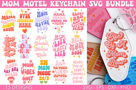 Mom Motel Keychain SVG Bundle