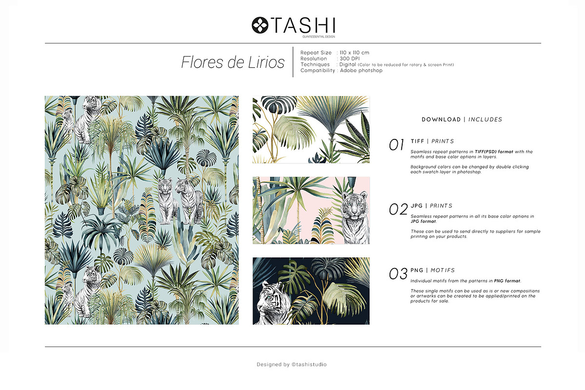 Wilderness, luxury tropical Patterns, a Wallpaper Graphic by Pink Linen (Photo 3 of 14)