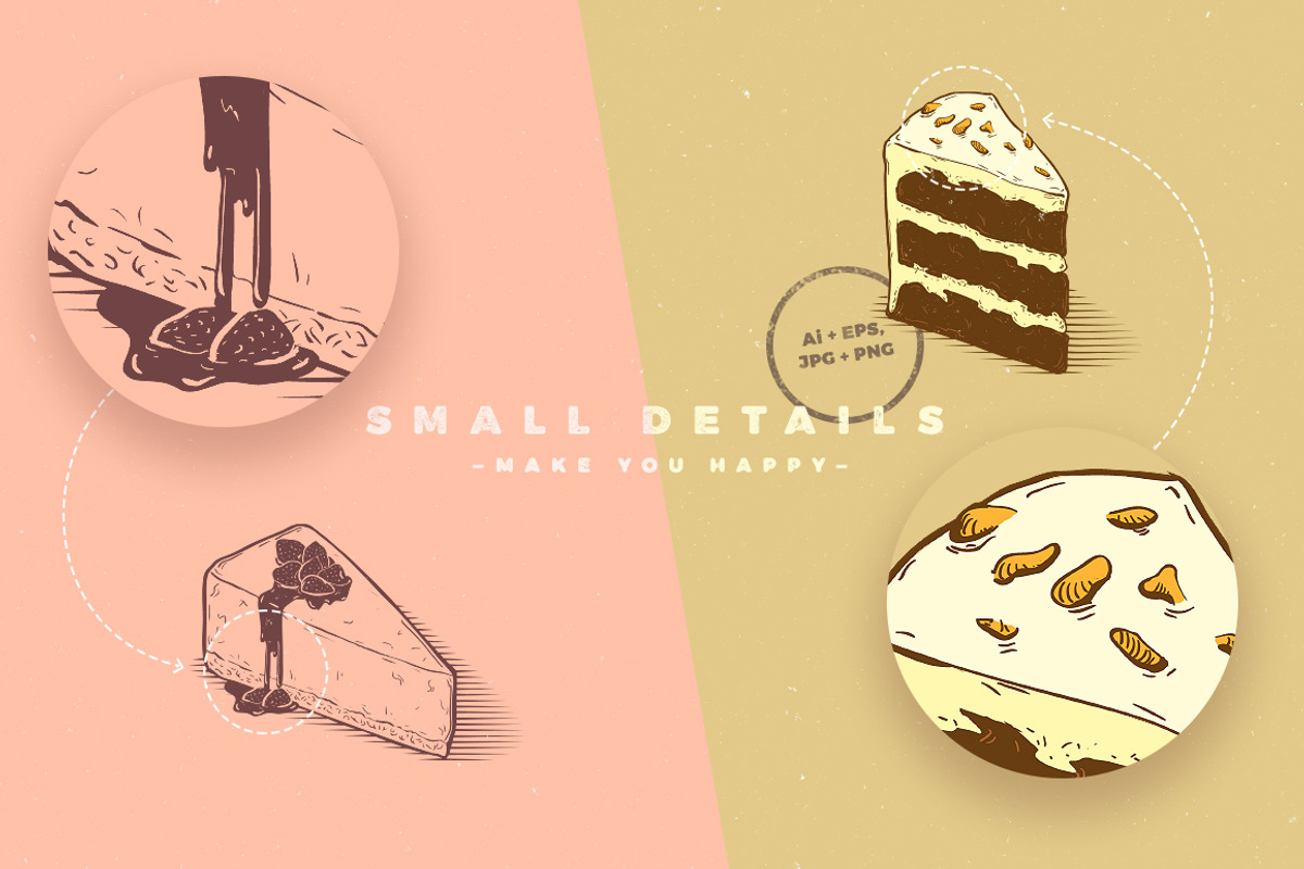 Vintage cakes collection, a Texture Illustration by blauananas (Photo 12 of 15)