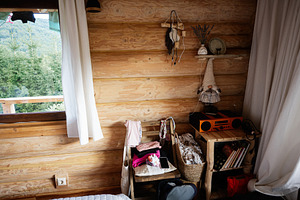 Cozy wooden interior with natural charm and simple rustic decor elements, a Photo by AS photostudio