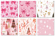 Pink Modern Christmas Digital Paper, a Texture Graphic by Dream Creation (Thumbnail 7 of 7)