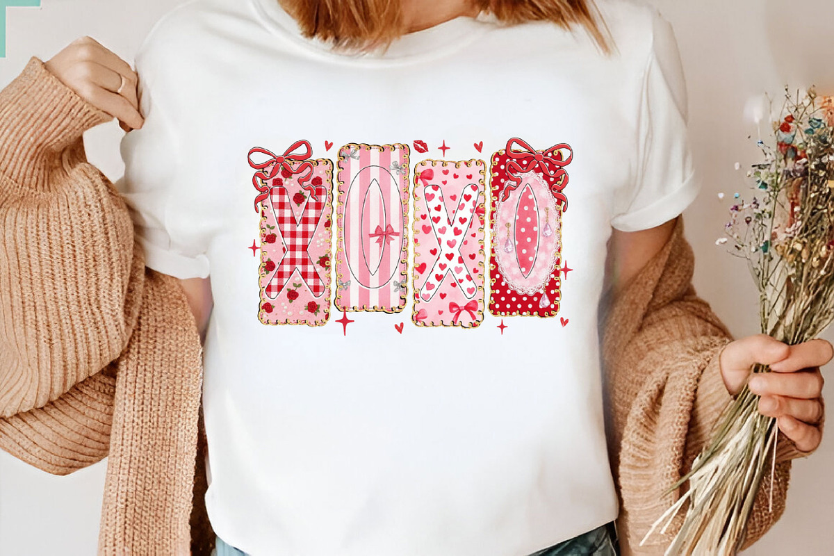 Preppy XOXO Valentine PNG, an Illustration by Designking (Photo 6 of 6)
