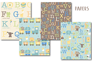 Baby Boy Alphabet paper, an Animal Illustration by Poppymoondesign (Thumbnail 2 of 2)