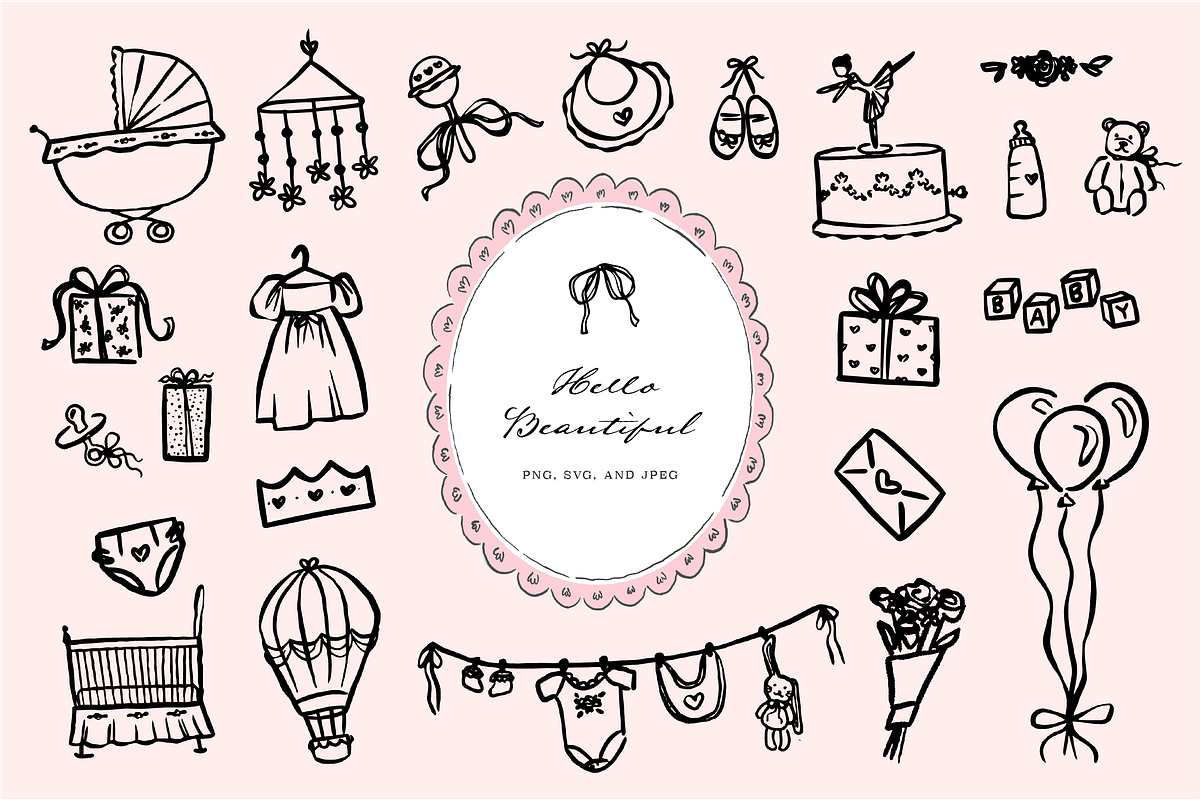 Hello Beautiful! Clipart, an Icon by Jordyn Grace Design (Photo 1 of 5)