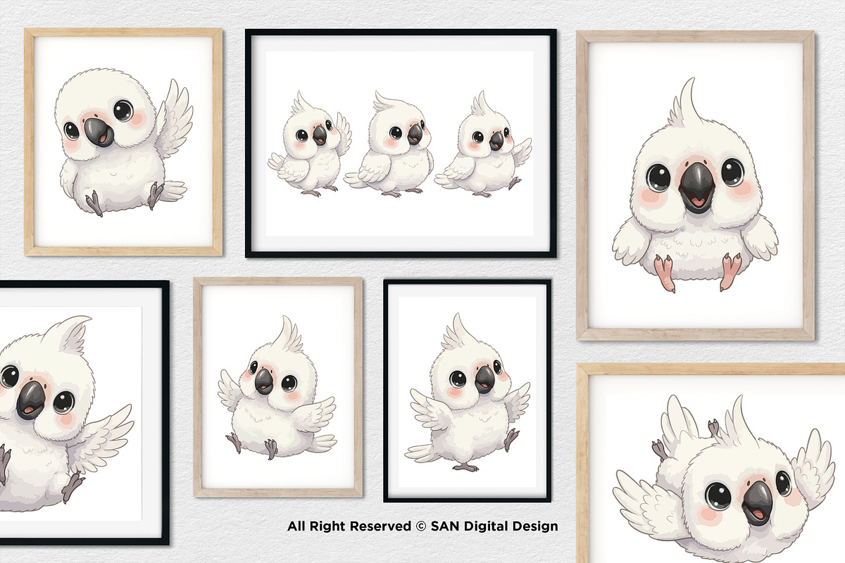 15 Bundle Watercolor White Parrot, an Animal Illustration by Morspective (Photo 4 of 8)