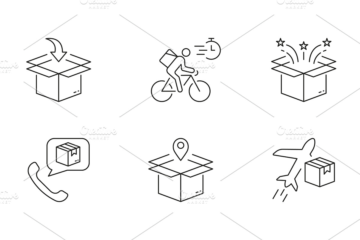 Global Shipping Icons, a Transportation Illustration by Gentle Studio