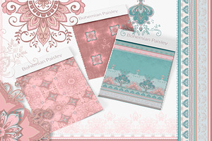 Bohemian Paisley Vector Patterns