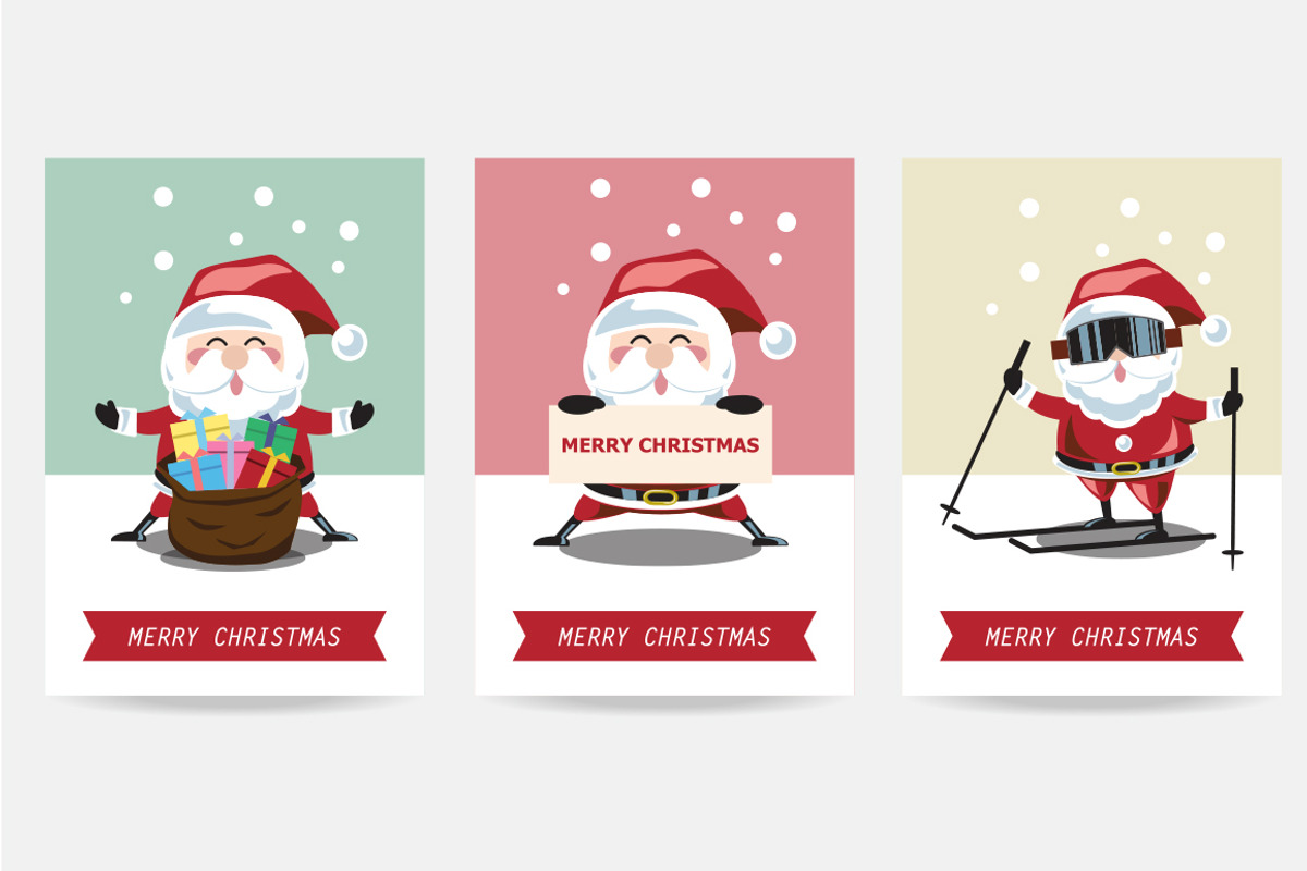 Santa Clauses set for christmas, a Decorative Illustration by iconerstock (Photo 2 of 3)