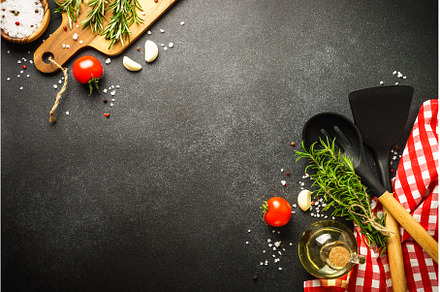 Food background with spices, herbs, a Food & Drink Photo by Nadia-nb
