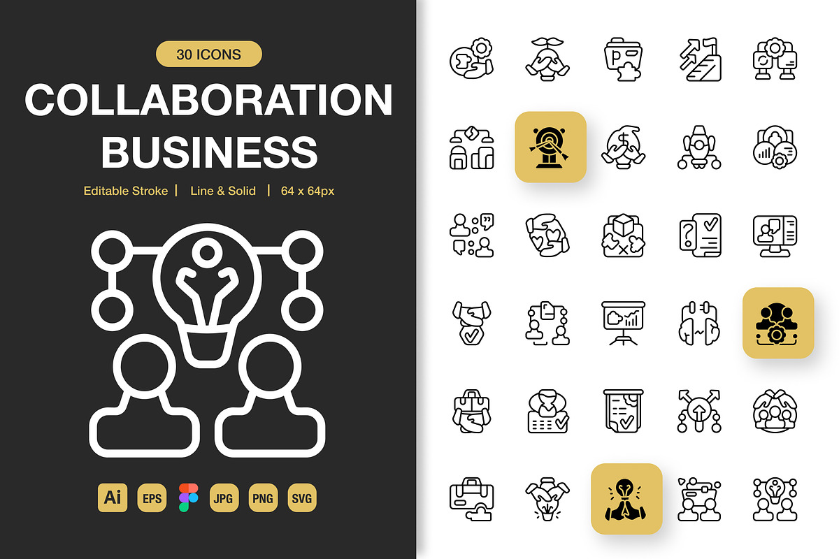 Collaboration Business Icons, an Icon by Spacepixel Creative (Photo 1 of 3)