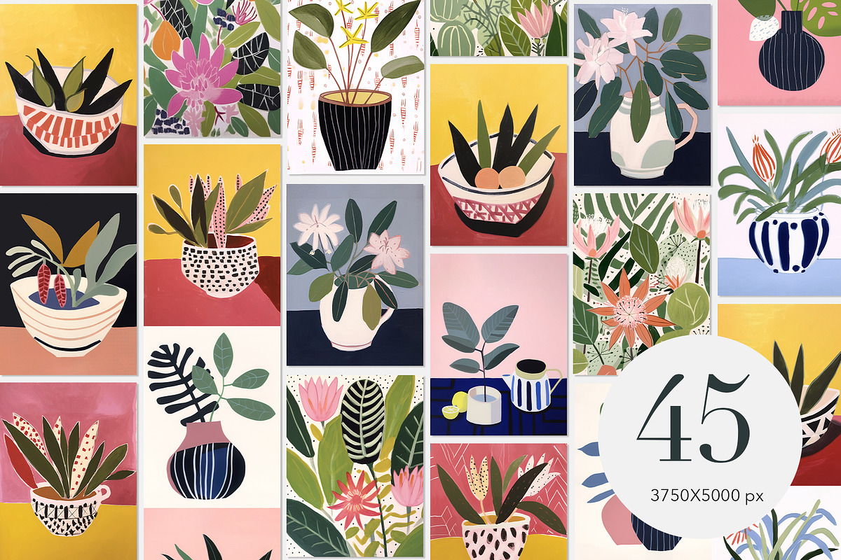 Modern flower posters. Kitchen art., a Seasonal Illustration by Irena Matiash shop (Photo 2 of 4)