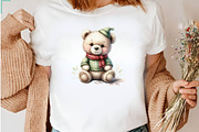 Watercolor Teddy Bear Clipart, a Seasonal Illustration by CreationArt (Thumbnail 6 of 7)