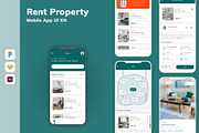 Rent Property Mobile App UI Kit, an UI Kit Template by uicube (Thumbnail 1 of 2)