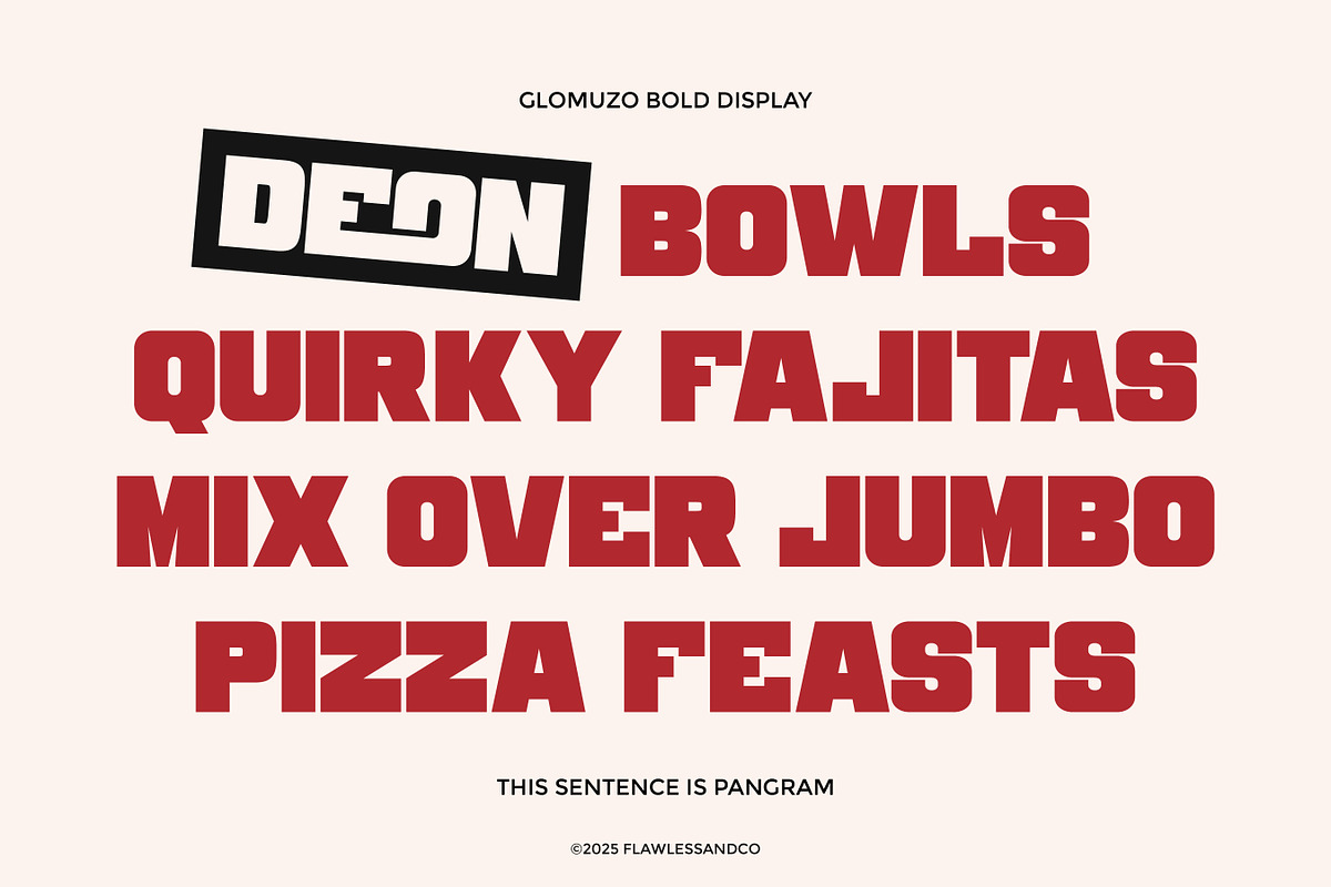 Glommuzo - Bold Display Font, a Font by Flawless And Co (Photo 2 of 10)