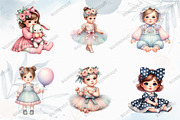Cute Baby Girl Watercolor Clipart, a Graphic by designcity5 (Thumbnail 3 of 5)