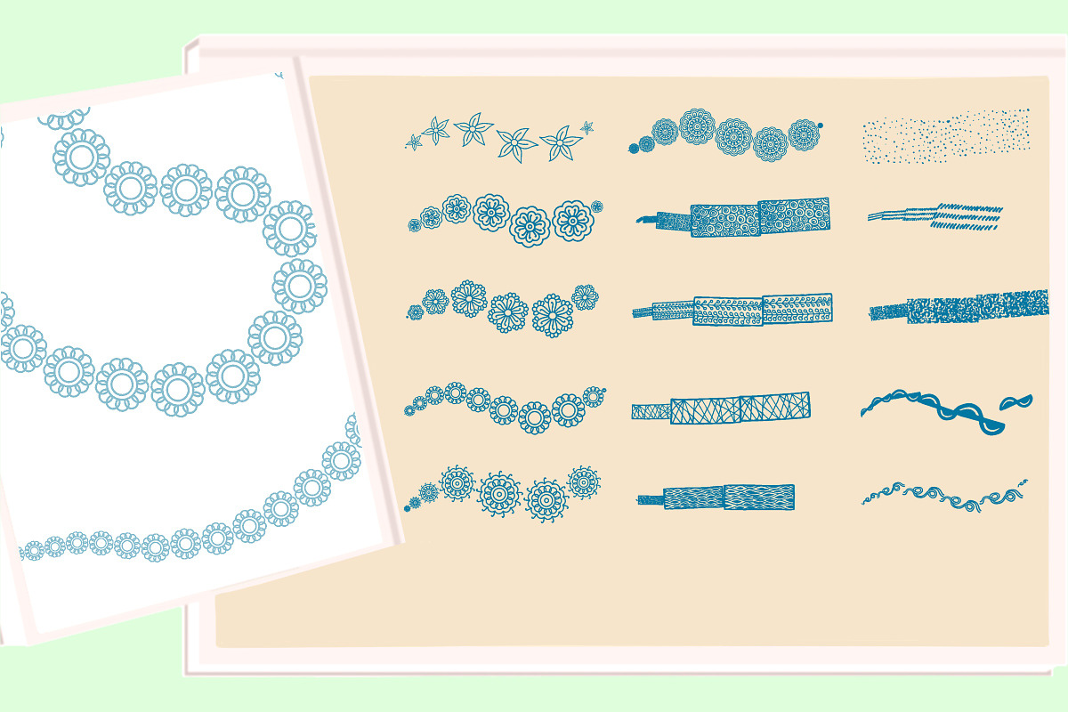 Boho brushes set with stamps, a Brush Add-On by Big Bundles Shop (Photo 10 of 32)