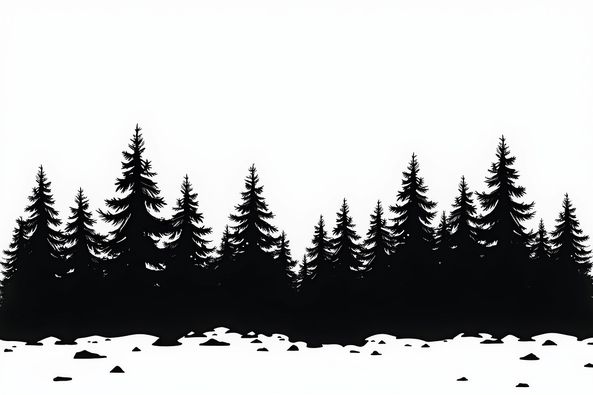 Pine Forest Silhouette Bundle, a Graphic by balal (Photo 16 of 16)