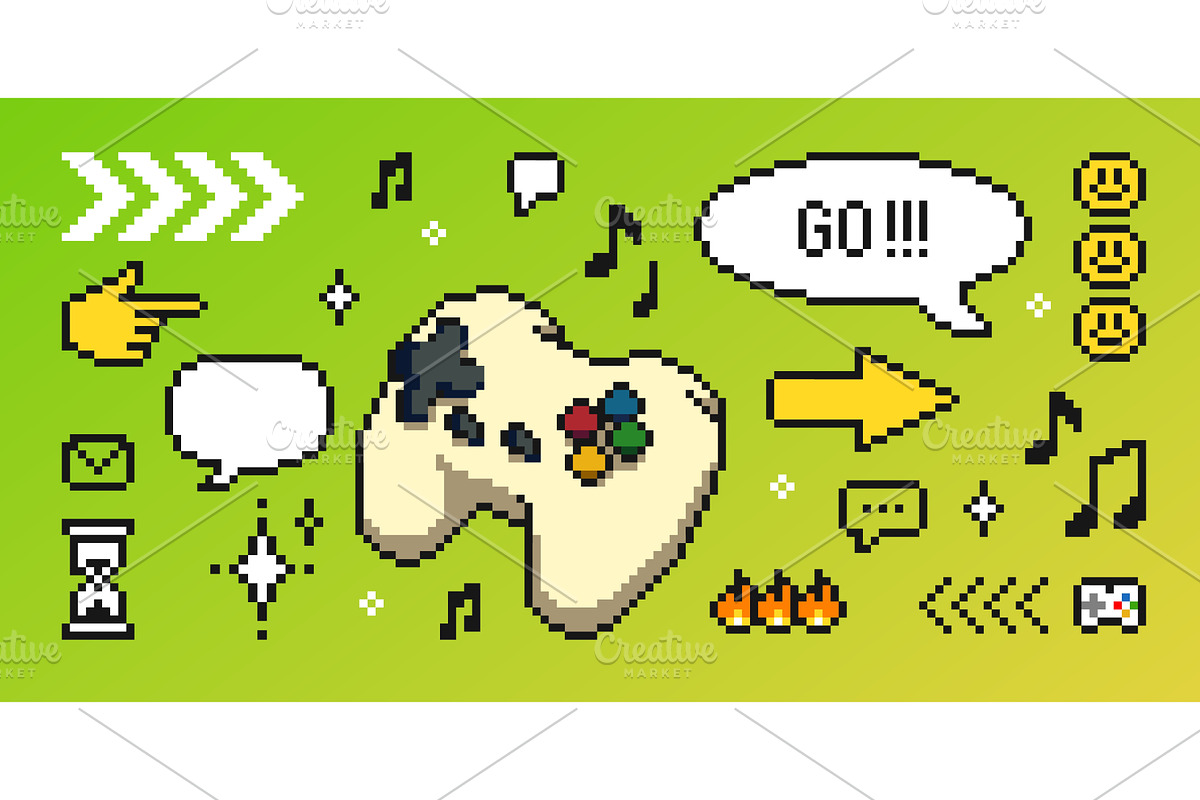 Game pixel y2k retro controller with, an Object Illustration by art PVP - market