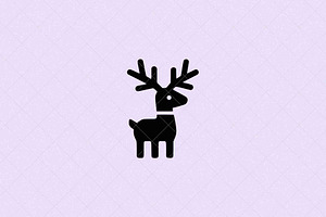 Minimalist Deer Icon Reindeer