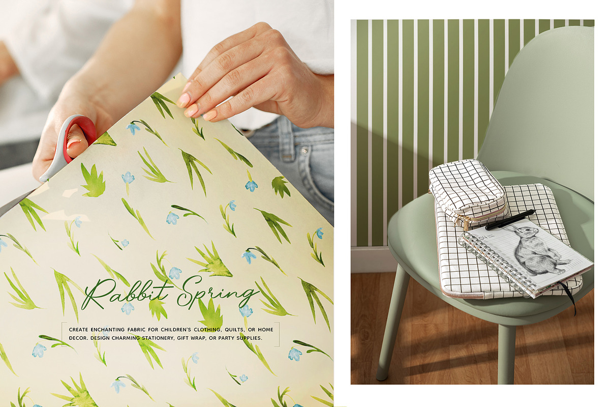 Spring Easter bunnies patterns, a Pattern Graphic by Vero Arts (Photo 3 of 10)