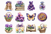 Watercolor Pansy Garden Clipart, an Illustration by Design Market (Thumbnail 3 of 4)