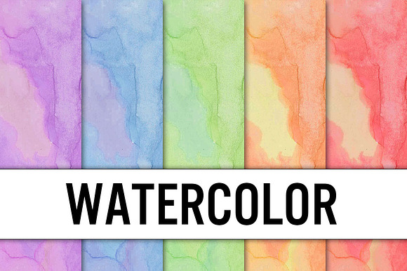 Watercolor Digital Paper 5 Pack