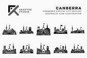 Canberra Skyline Icons, a Solid Icon by Akatype Studio (Thumbnail 1 of 3)