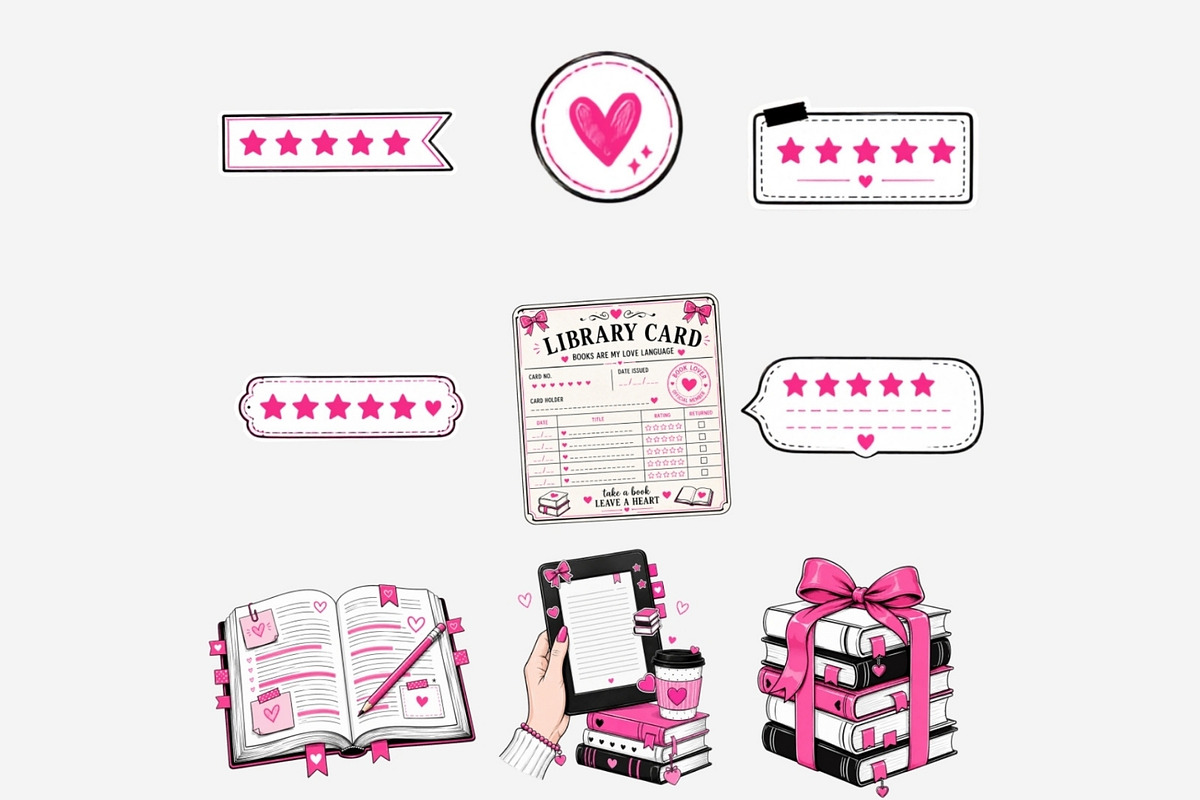 Book Besties Clipart Bundle, a Person Illustration by Tanya Kart (Photo 9 of 12)