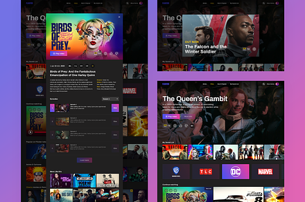 Flixster streaming service web kit, an UI Kit Template by SPACECAKE