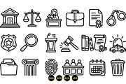 Legal Law Icon Clipart Set, an Illustration by designvectx (Thumbnail 3 of 3)