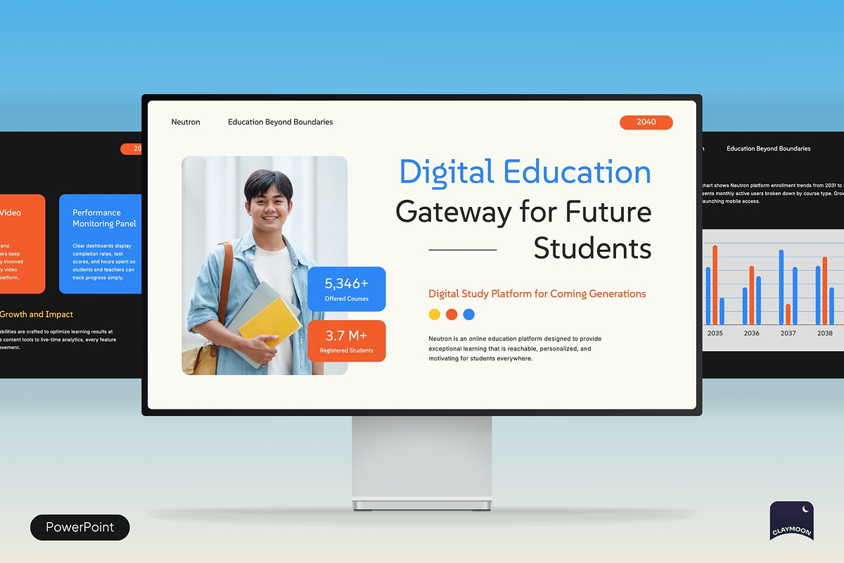 Online Study Platform Pitch Deck, a Presentation Template by Claymoon Lab (Photo 1 of 7)