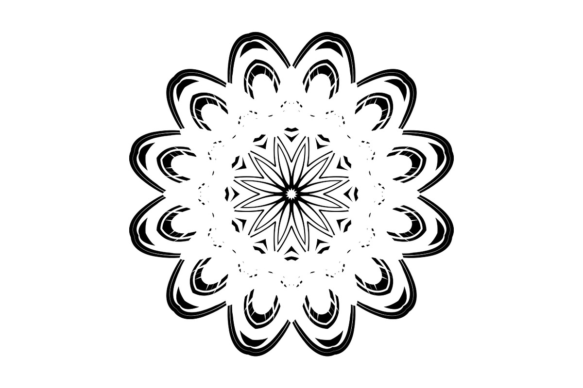 Black White Mandala Illustration Set, a Decorative Illustration by NJ Himel (Photo 22 of 101)