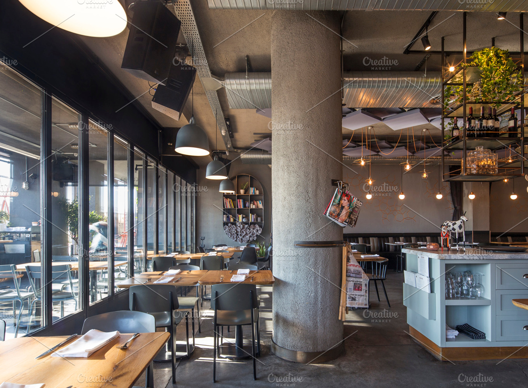 Restaurant bar stock photo containing architecture and architectural, an Architecture Photo by Altkat