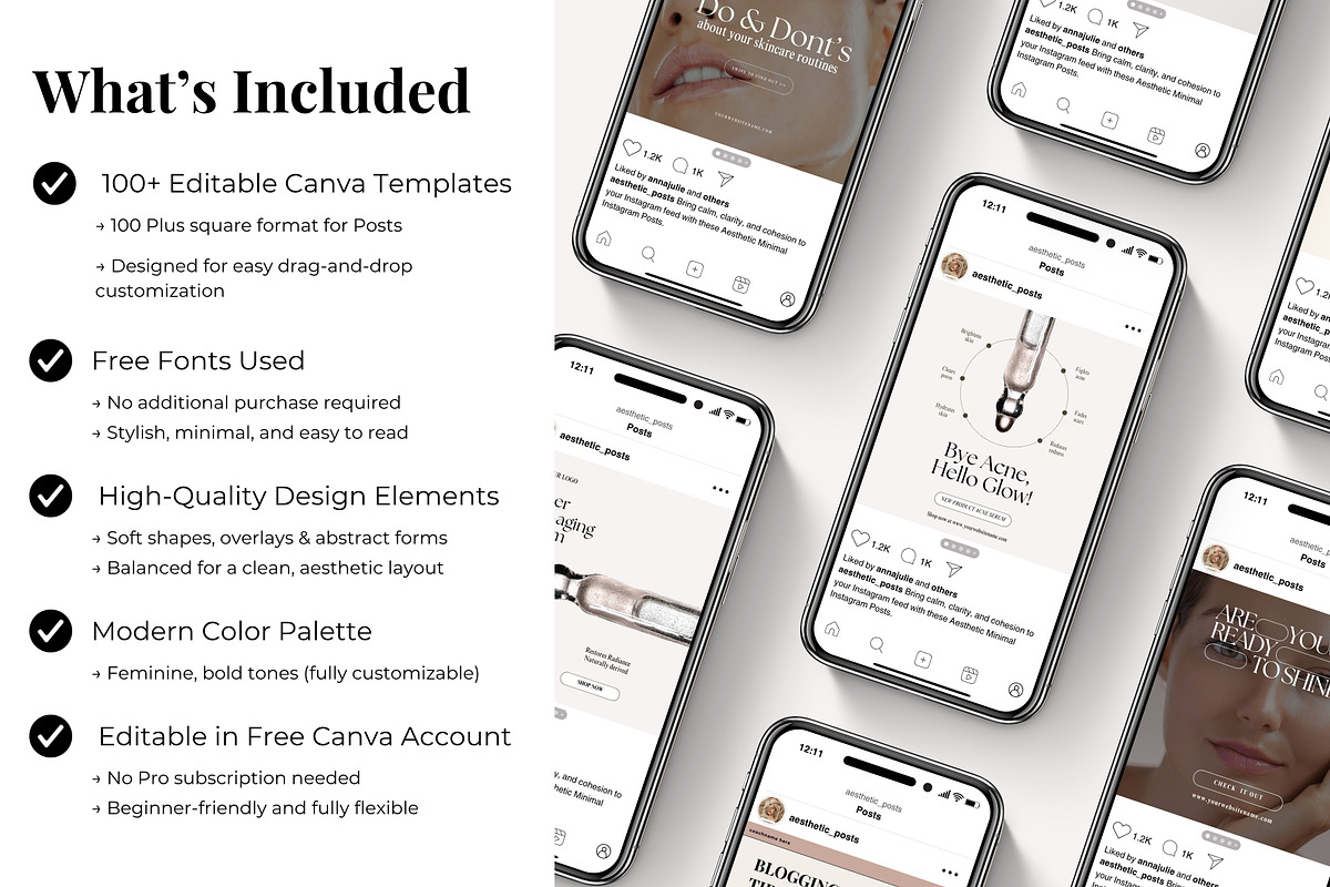 Skincare Instagram Coach Templates preview 5