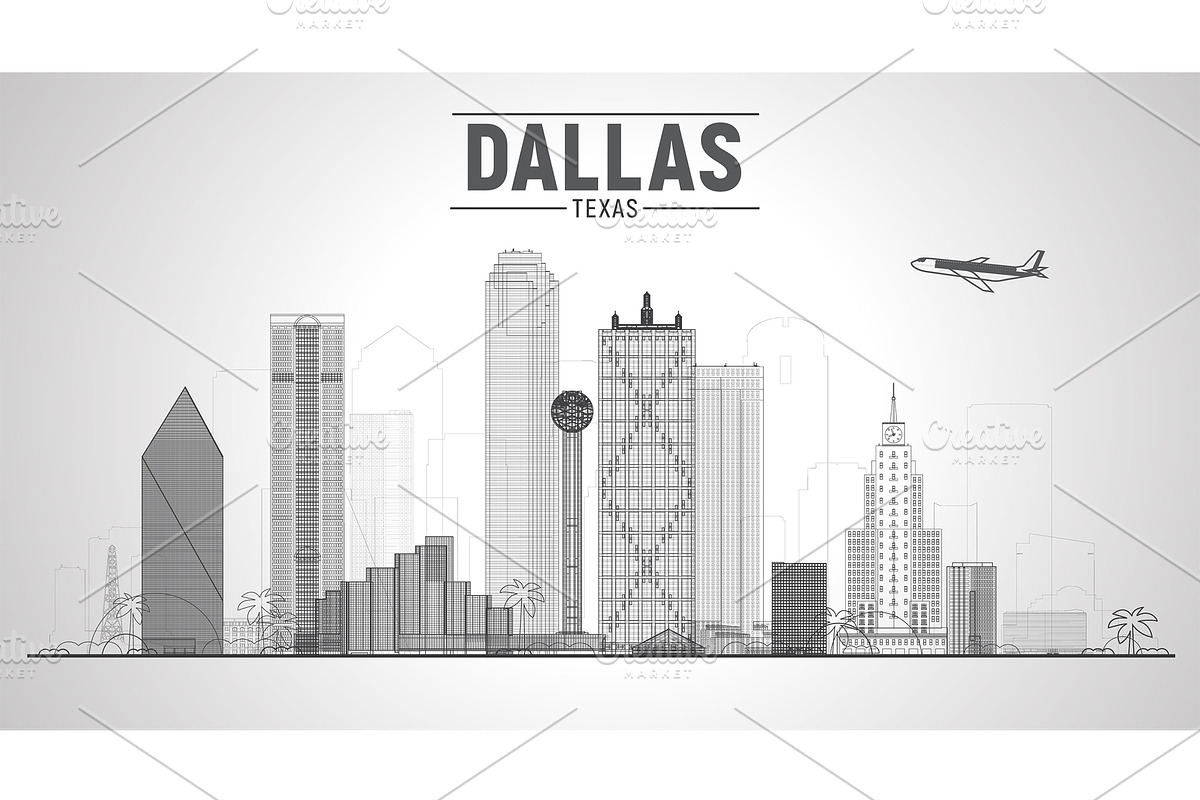 Dallas Texas skyline illustration, an Illustration by Sky and glass (Photo 5 of 6)